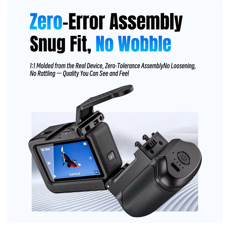 DJI OSMO Action 5 Pro/4/3 Street Shooting Erweiterter Batteriegriff in Schwarz mit 1/4 Schraubenloch und Schnellverschluss für Action Cameras - Bild 3