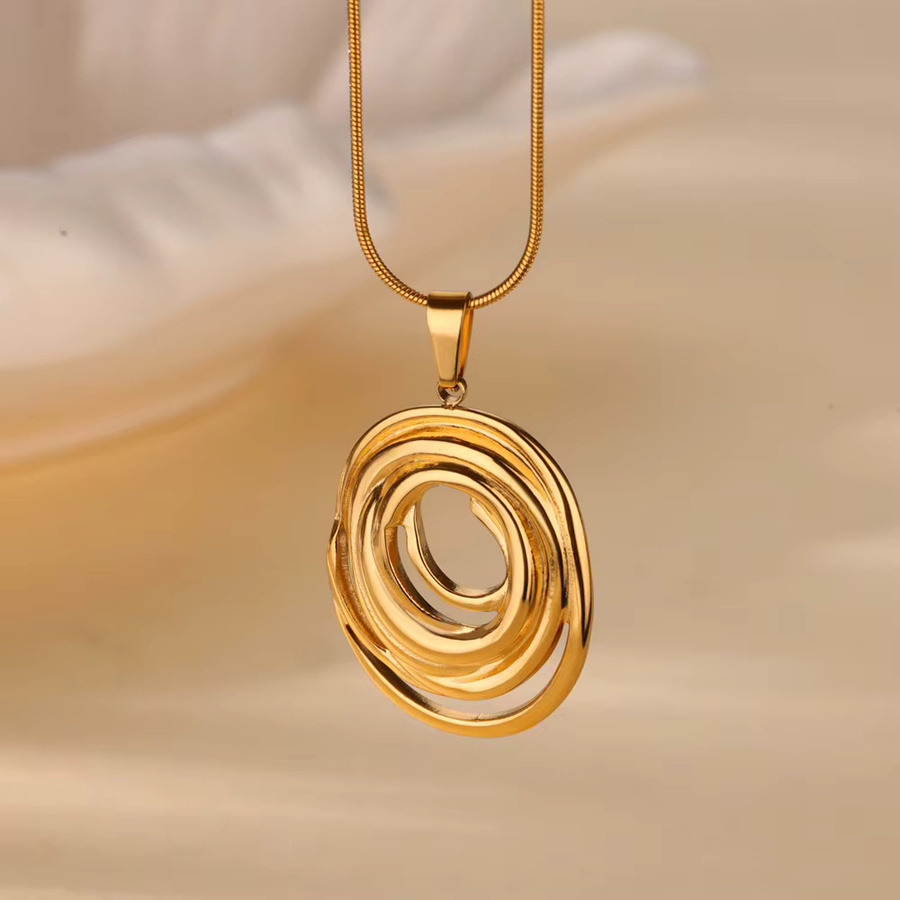 ICFTZWE Halskette, Edelstahl, Gold, Oval, Damen - Bild 1