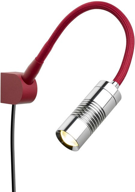 Oligo A Little Bit LED-Wandleuchte in Chrom und Rot Matt mit dimmbarer Warmweiß-LED (3000K) - Bild 1