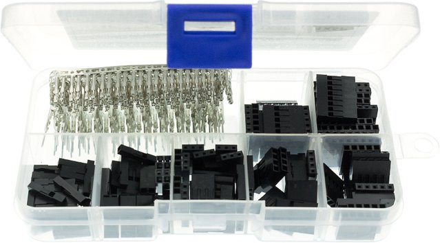 AITEXM ROBOT Dupont Jumper Pin Header Set mit 310 Teilen, Männliche und Weibliche Crimp Pins und Steckergehäuse inklusive Aufbewahrungsbox - Bild 1