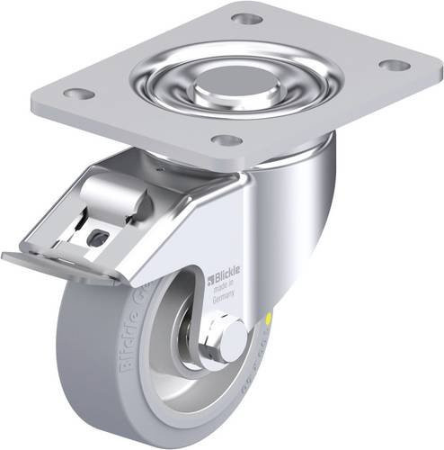 Blickle Stahlblech-Lenkrolle LH-ALEV 100K-3-FI-SG-AS in Silber, Rad-Durchmesser: 100 mm, Tragfähigkeit: 200 kg - Bild 1