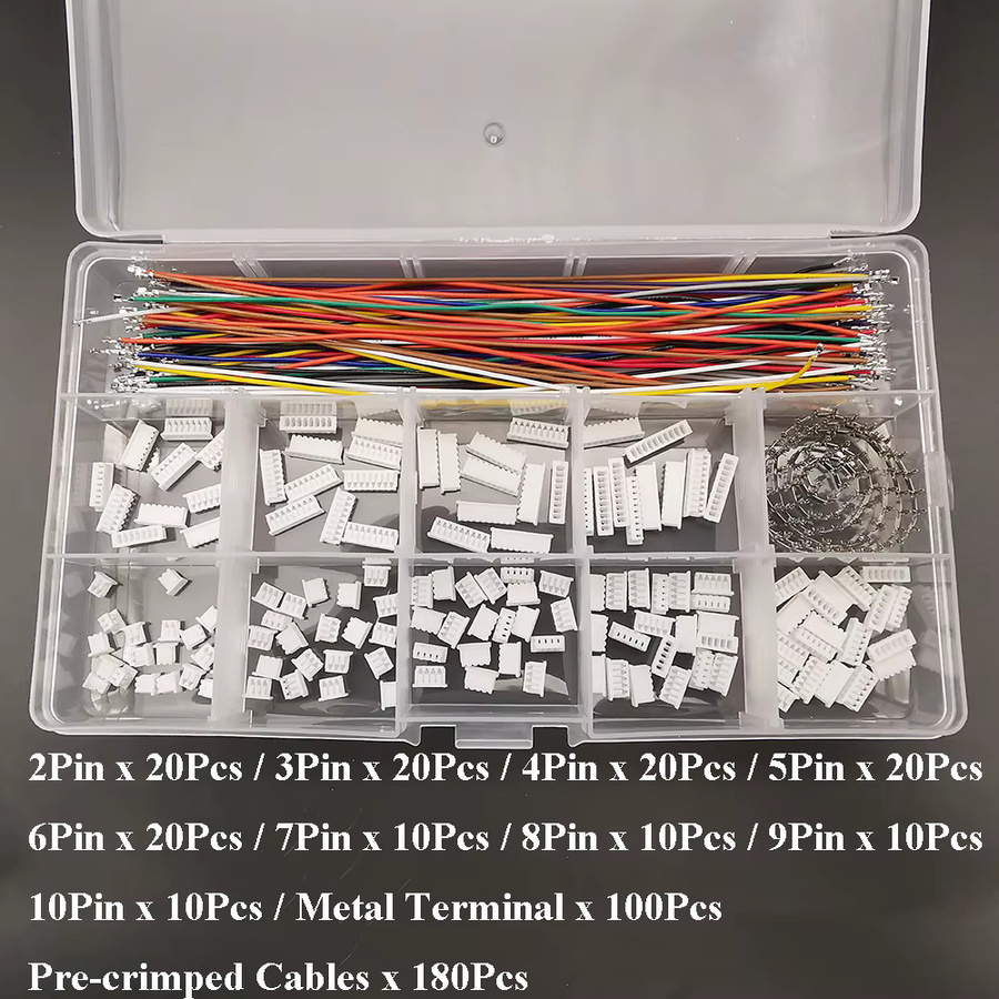 ALLiSHOP SH1.0 Anschlusssatz mit JST SH 1,0 mm Gehäuseklemmen und vorgekrimptem Drahtkabel, Multicolor, Kabellänge: 15 cm - Bild 2