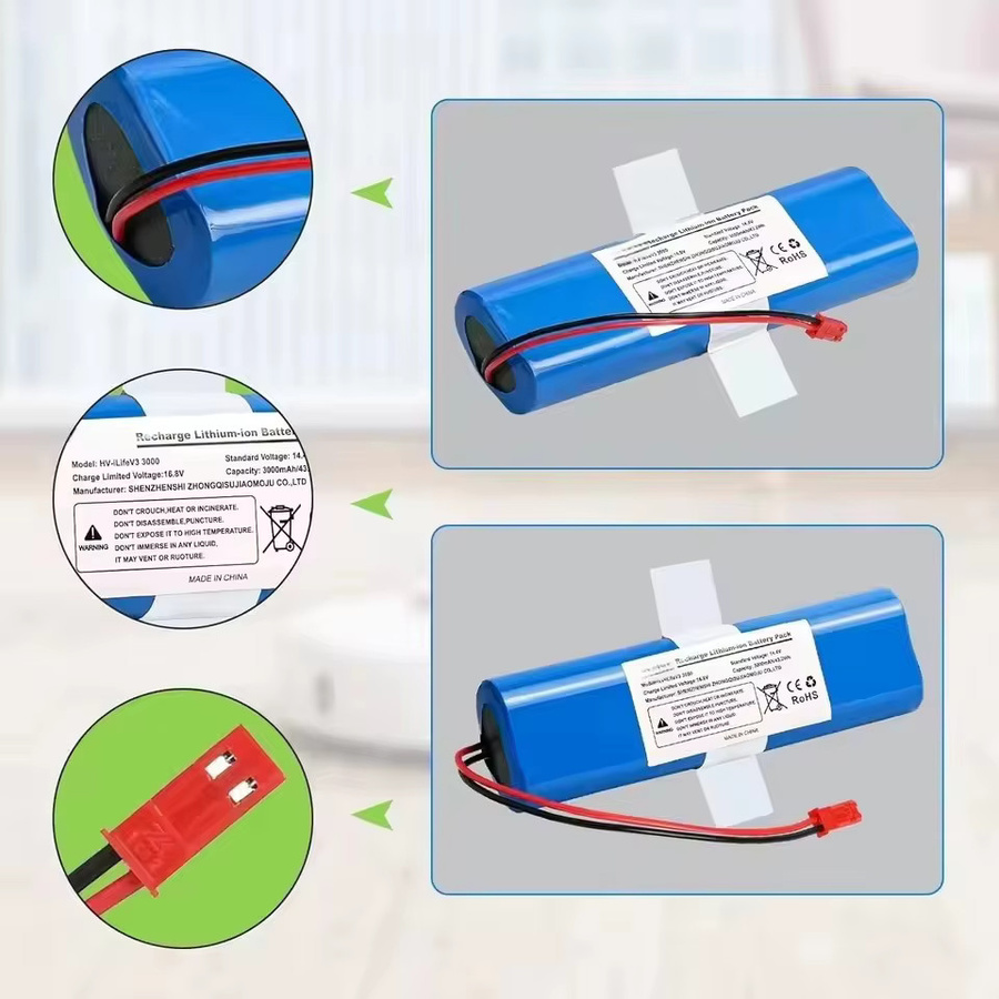 Ersatzakku iLife 14,4 V 4000 mAh in Blau für Roboterstaubsauger V3s Pro, V50, V5s Pro, V8s, X750 sowie Medion MD 18500, 18501, 18600 - Bild 3