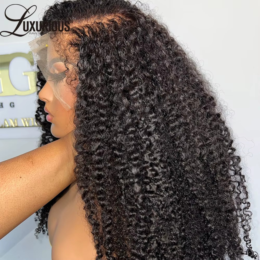 Luxurious Brasilianische 4C Afro-Kinky-Curly Vollspitze-Perücke, 100 % Echthaar, 250 % - Bild 2