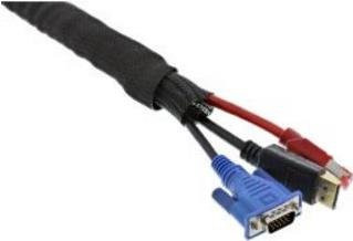 InLine Kabelkanal Geflechtschlauch mit Polyestergewebemantel selbstverschließend, Schwarz, Durchmesser: 25 mm, Länge: 2 m - Bild 1
