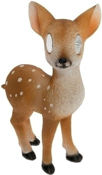 Reh Bambi mit Solarbeleuchtung stehend - Bild 1