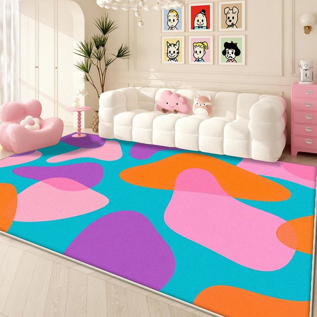 Waschbarer Plüsch-Teppich von Karpetti in Multicolor für Wohnzimmer und Schlafzimmer, B/T: 90 x 60 cm - Bild 1