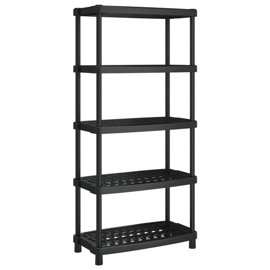 vidaXL Lagerregal mit 5 Böden aus Polypropylen in Schwarz, B/T/H: 93,5 x 45,5 x 194,5 cm - Bild 2