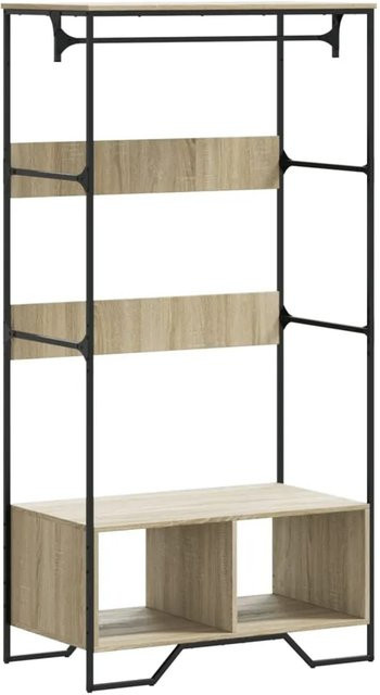 vidaXL Kleiderständer aus Holzwerkstoff und Metall in Sonoma-Eiche, B/T/H: 90 x 50 x 180 cm - Bild 1