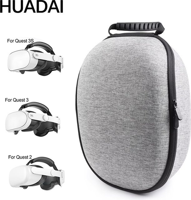 GINWDAY Reise-Aufbewahrungstasche für Oculus Quest 3 und 3S, Hartschalen-Tragetasche aus EVA in Grau - Bild 1