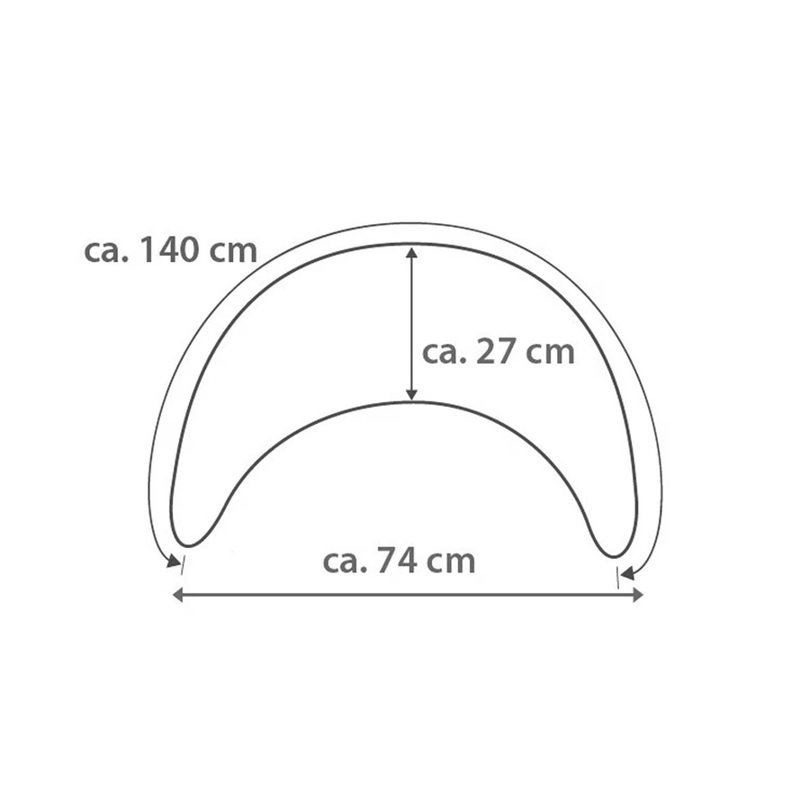 Theraline Bambusmond Stillkissen in Beige mit abnehmbarem Bezug aus Bambusjersey und Bio-Baumwolle, Breite: 140 cm - Bild 1
