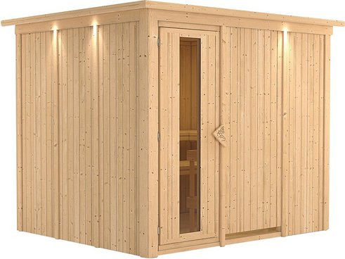 Karibu Sauna Jöhvi aus Fichtenholz für 4 Personen in Braun - Bild 1