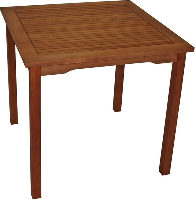 DEGAMO Tisch LAGO aus geöltem Eukalyptus Holz in Braun, B/T: 75 x 75 cm - Bild 1