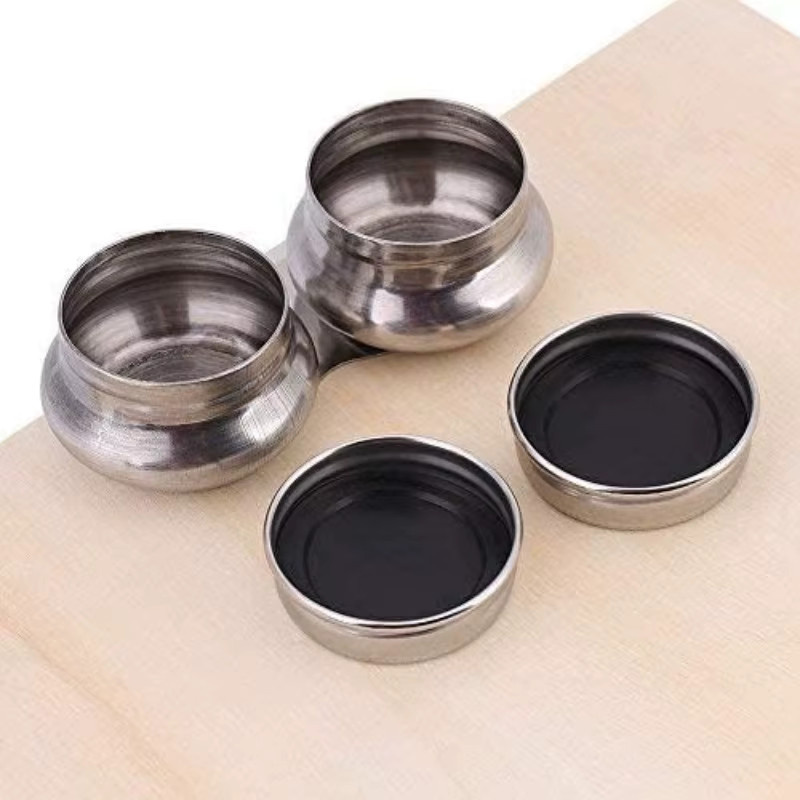 Emenne Edelstahl Löffelpalette und Ölbehälter mit Schraubverschluss in Silber - Bild 3