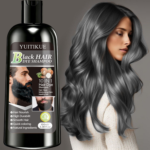 YUITIKUE Haarfärbeshampoo Schwarz, 100 ml, Unisex - Bild 1