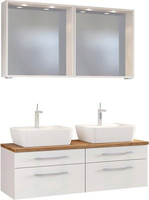 HELD MÖBEL Unterbecken-Set Davos in Weiss, modern und matt, B/H/T: 120 x 200 x 47 cm - Bild 1