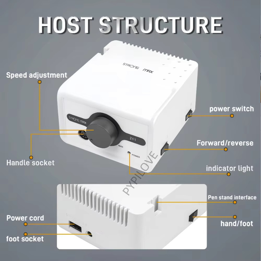 STRONG Nagelbohrmaschine Micro Host mit elektrischem Griff - Bild 2