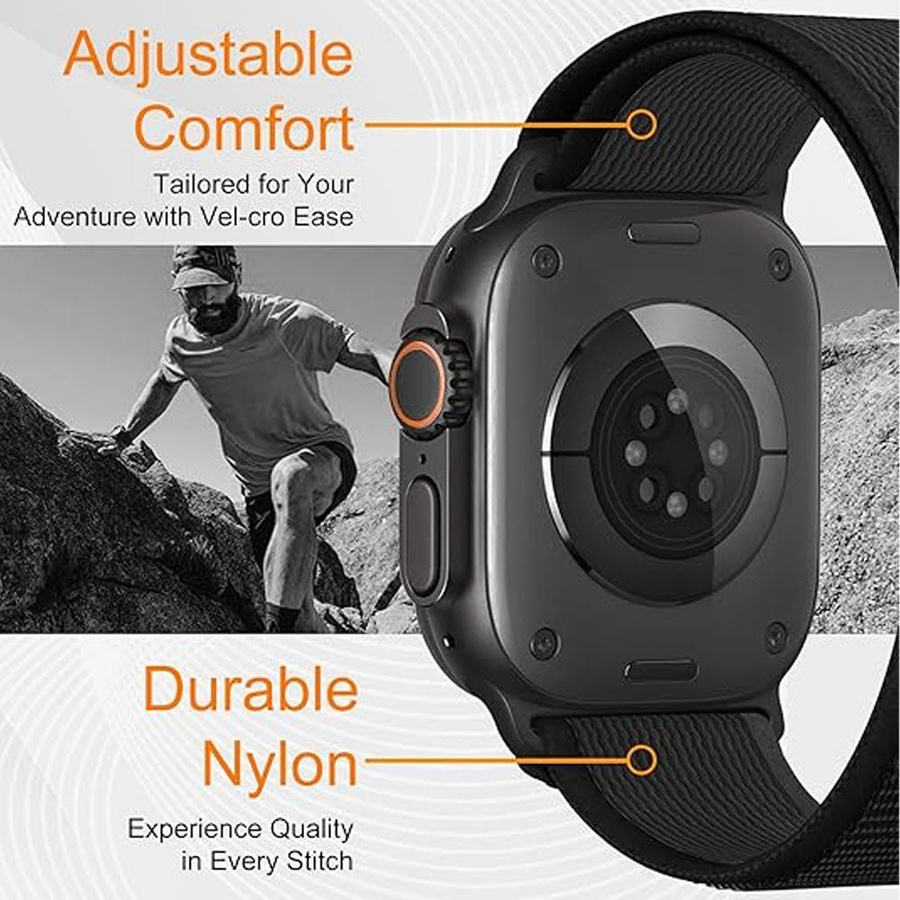XIAOLU Trail Loop Sportarmband für Apple Watch Ultra und Series 11 10 9 8 7 SE, Farbe: Schwarz, Unisex - Bild 3