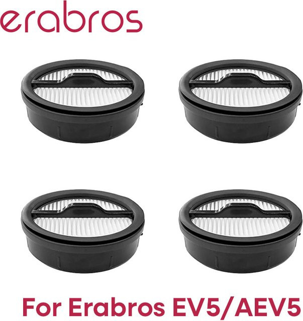 4er-Set Ersatz-HEPA-Filter für Erabros EV5 in Schwarz - Bild 1
