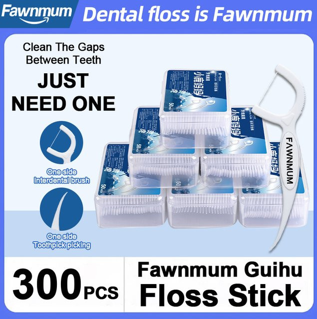 fawnmum Zahnseide Picks, 300 Stück, Mundpflege - Bild 1
