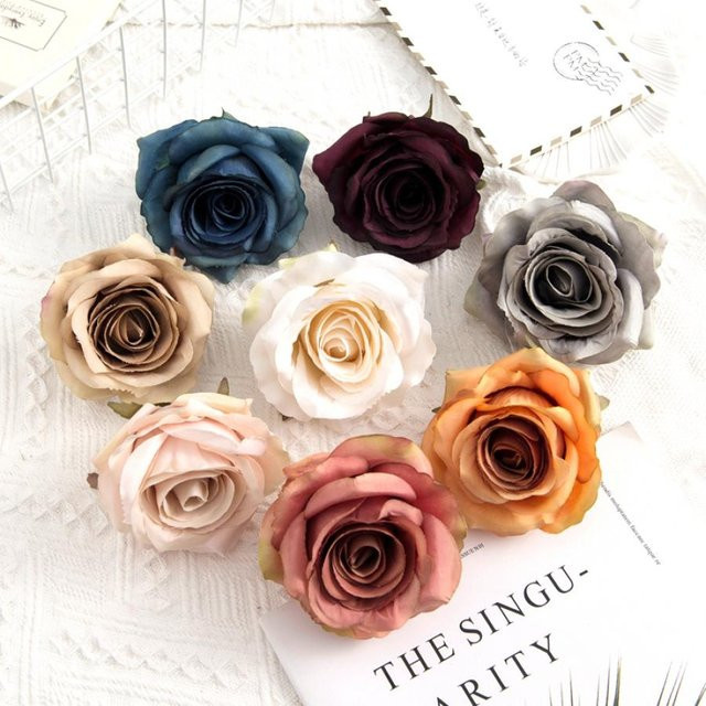 ZQCY Künstliche Rosen aus Seide in Blau und Multicolour für Hochzeit und Weihnachtsdekoration - Bild 1