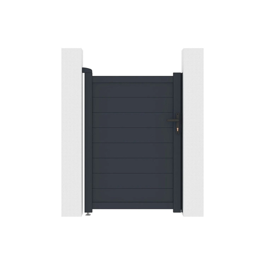 Vente-unique Nazario Aluminium Flügeltor in Anthrazitgrau, Breite: 100 cm - Bild 2