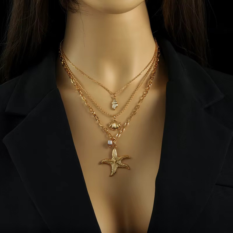 EILIECK Schmuck-Set Seestern, Edelstahl, Gold, Damen - Bild 3