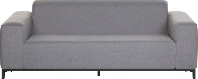 Beliani Gartensofa modern in Grau und Schwarz mit Polsterung und Aluminiumgestell, B/T/H: 186 x 84 x 68 cm - Bild 1