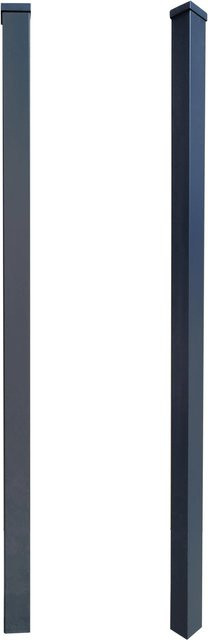 Aluminium-Zaunpfosten zum Einbetonieren in Anthrazit, B/H: 6,3 x 160 cm - Bild 1