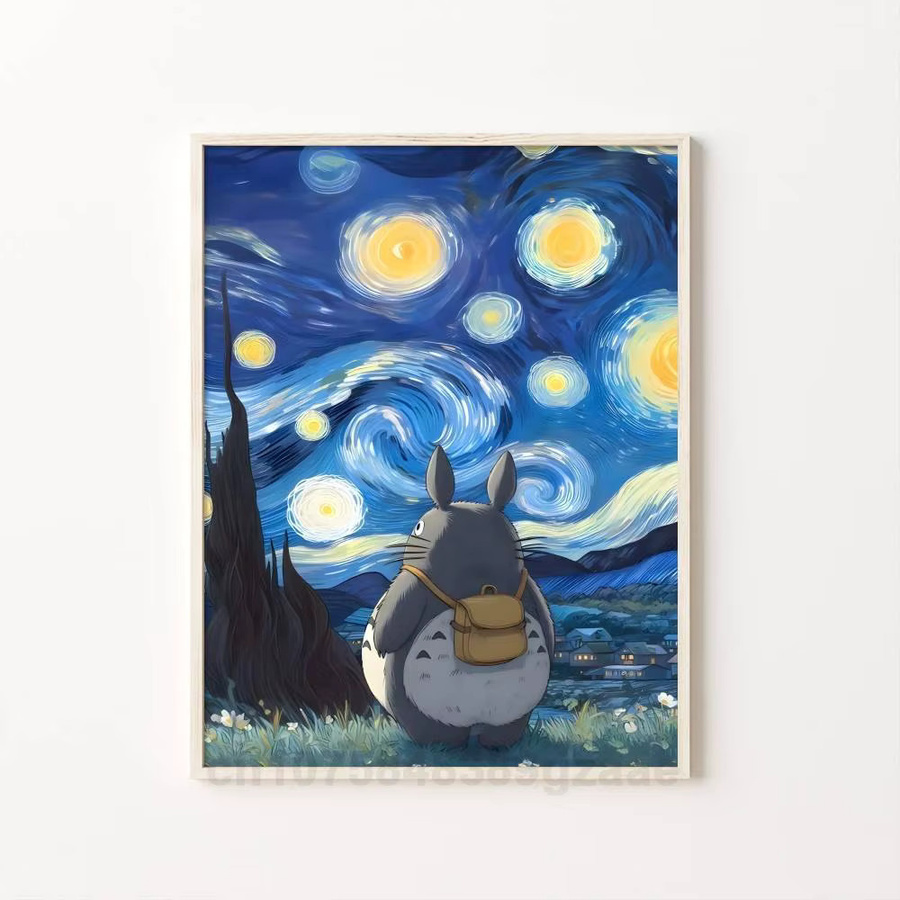 Anime T-Totoro Poster Vintage Wandkunst Dekoration aus Papier in Mehrfarben - Bild 7