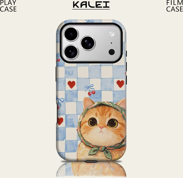 Potdemiel Magnetische Handyhülle Orange Cat für iPhone 17 16 15 14 13 Pro Max Plus Robustes Doppel-Layer Design in Orange - Bild 1