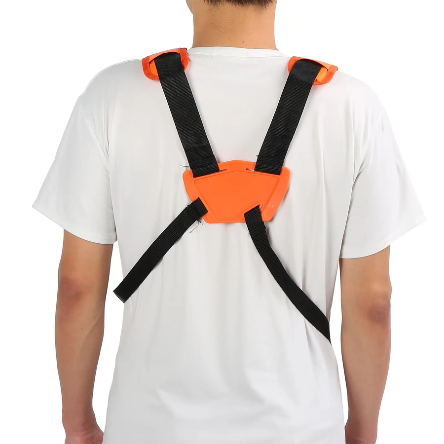 Doppelter Schultergurt für Freischneider und Rasenmäher aus Nylon in Orange - Bild 4