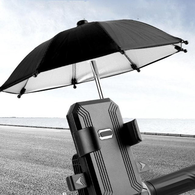 Tragbarer Mini-Regenschirm-Telefonständer als universeller Sonnenschutz und Regenschutz für dein Smartphone - Bild 1