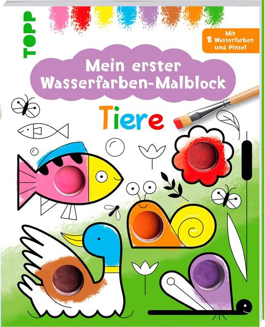 Topp Mein erster Wasserfarben-Malblock Tiere Buch ab 3 Jahren - Bild 1
