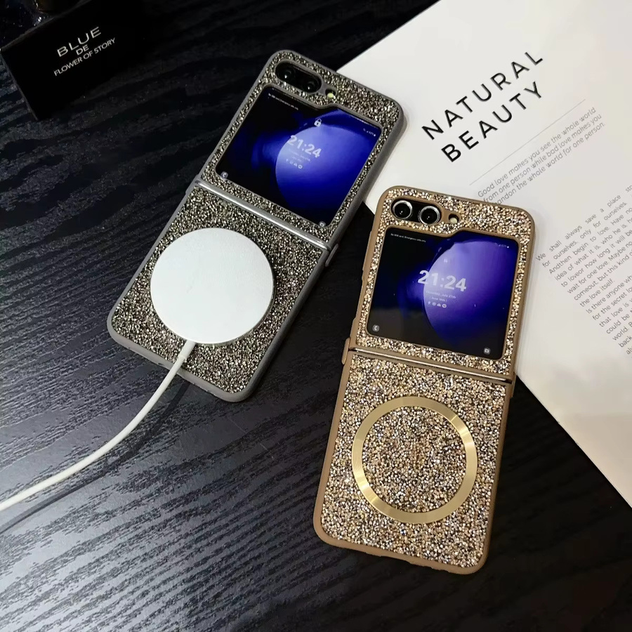 Magnetische Glitzer Diamant TPU Schutzhülle für Samsung Galaxy Z Flip 8 7 FE 6 5 4 3 in Purple - Bild 2