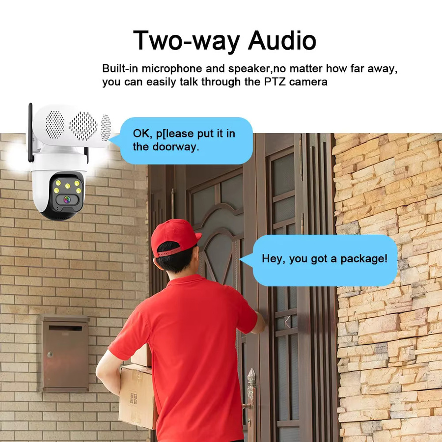 Devoccvo 2K 5MP WLAN PTZ Sicherheitskamera mit Auto-Tracking und Zwei-Wege-Audio in Weiß - Bild 5