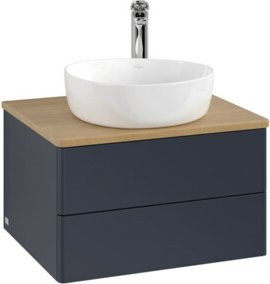 V&B Waschtischunterschrank Antao ohne Frontstruktur, Farbe: Eiche braun lackiert, B/T/H: 60 x 36 x 50 cm - Bild 1