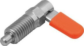 KIPP Sperrriegel mit Anschlag links, Ø 6mm, M12 Form C Gewindehülse und Kappe, Edelstahl, Silber - Bild 1