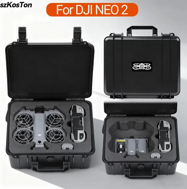 Tragbare Sicherheitsbox für DJI NEO 2 und DJI RC N3, explosionsgeschützte Hartschalen-Tragetasche in Schwarz - Bild 1