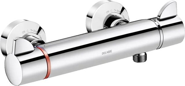 Delabie Brause-Thermostatarmatur SECURITHERM Securitouch mit Safety Stop und Check in Chrom - Bild 1