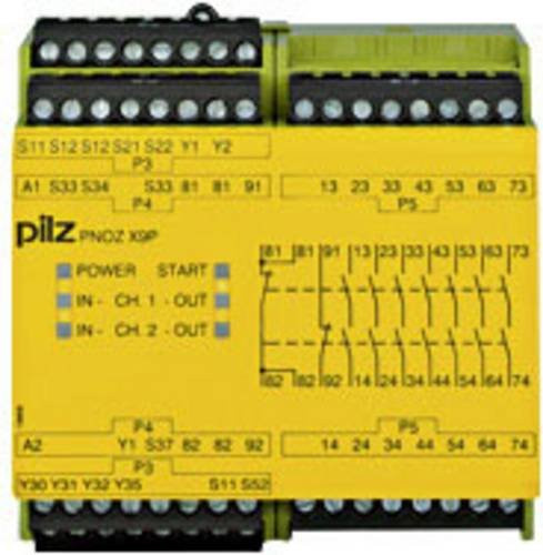 Pilz Sicherheitsschaltgerät PNOZ X9P 24VDC Gelb B/H/T: 90 x 94 x 121 mm - Bild 1