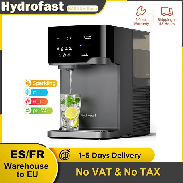 Hydrofast C300 RO Tischwasserfilter in Schwarz mit 6-stufiger Filtration, UV-Sterilisation und Eiswasser- sowie Sprudelwasserfunktion, 5-Liter-Rohwassertank und 1,5-Liter-Reinwassertank - Bild 1
