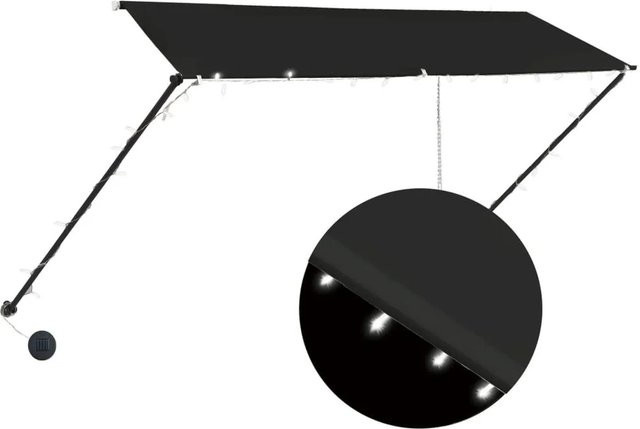 vidaXL Einziehbare Markise mit LED in Anthrazit, B/T: 300 x 150 cm - Bild 1
