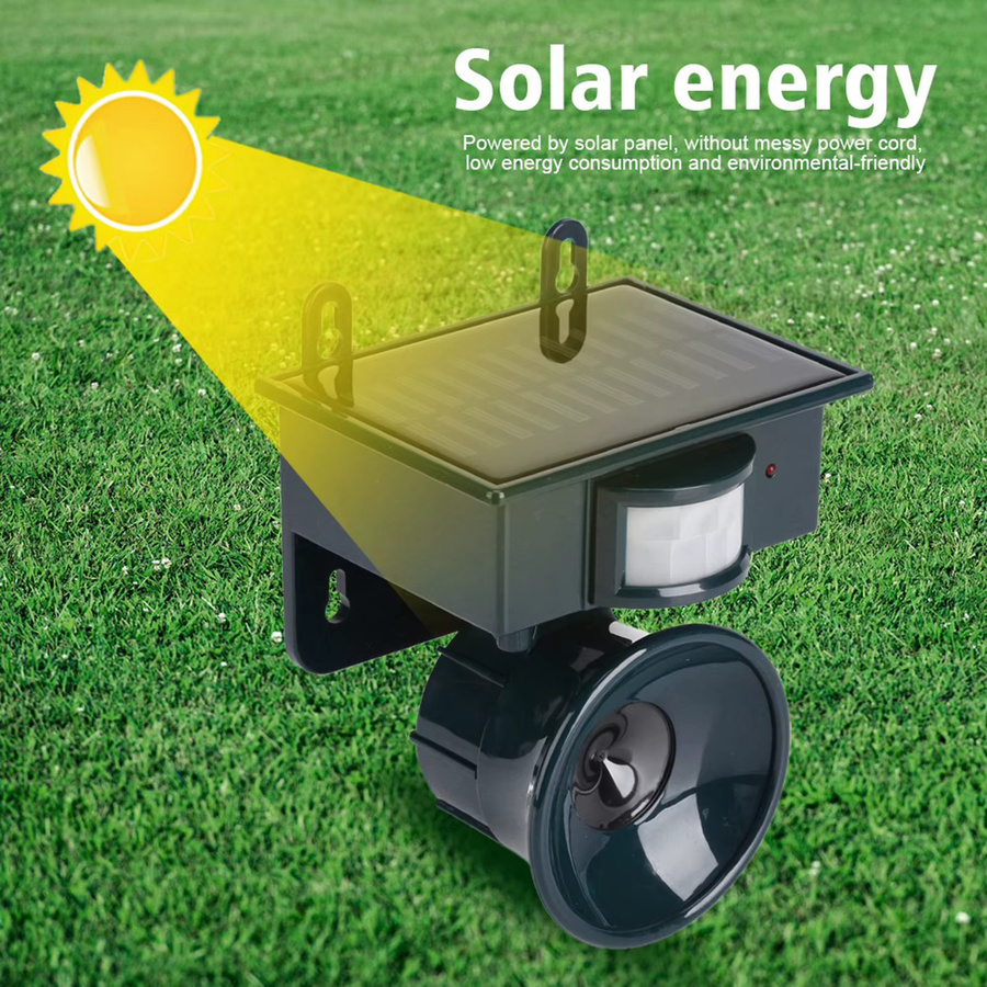 NUOYING Solarbetriebener Ultraschall-Schädlingsvertreiber mit PIR-Bewegungssensor gegen Vögel, Hunde, Katzen und Mäuse - Bild 3