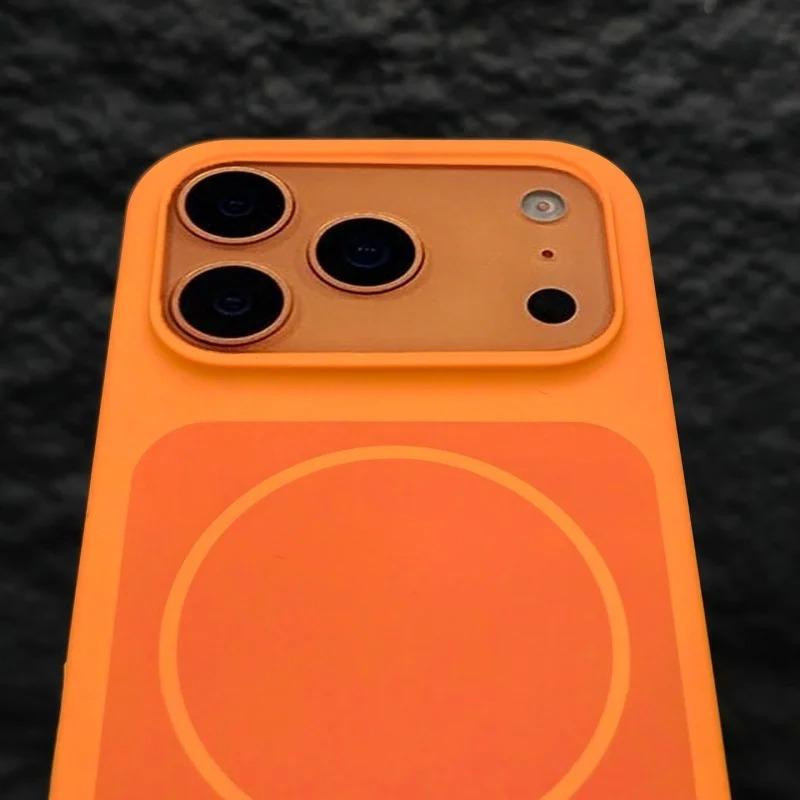 Tuiying002 Flüssigsilikon Handyhülle mit Magnetfunktion für iPhone 17 Pro Max in Orange - Bild 2