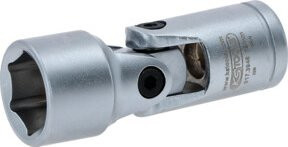 KS Tools 3/8 Zoll Classic Sechskant-Stecknuss mit Gelenk, 15 mm, Silber - Bild 2