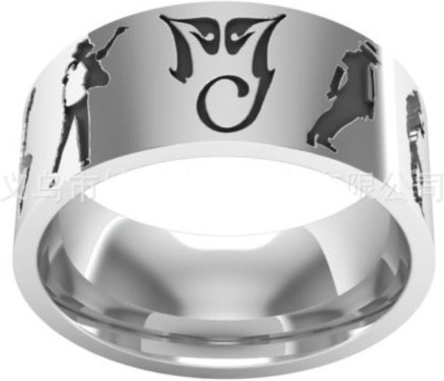Ring Michael Jackson MJ Dancer, Edelstahl, Silber, Unisex - Bild 1
