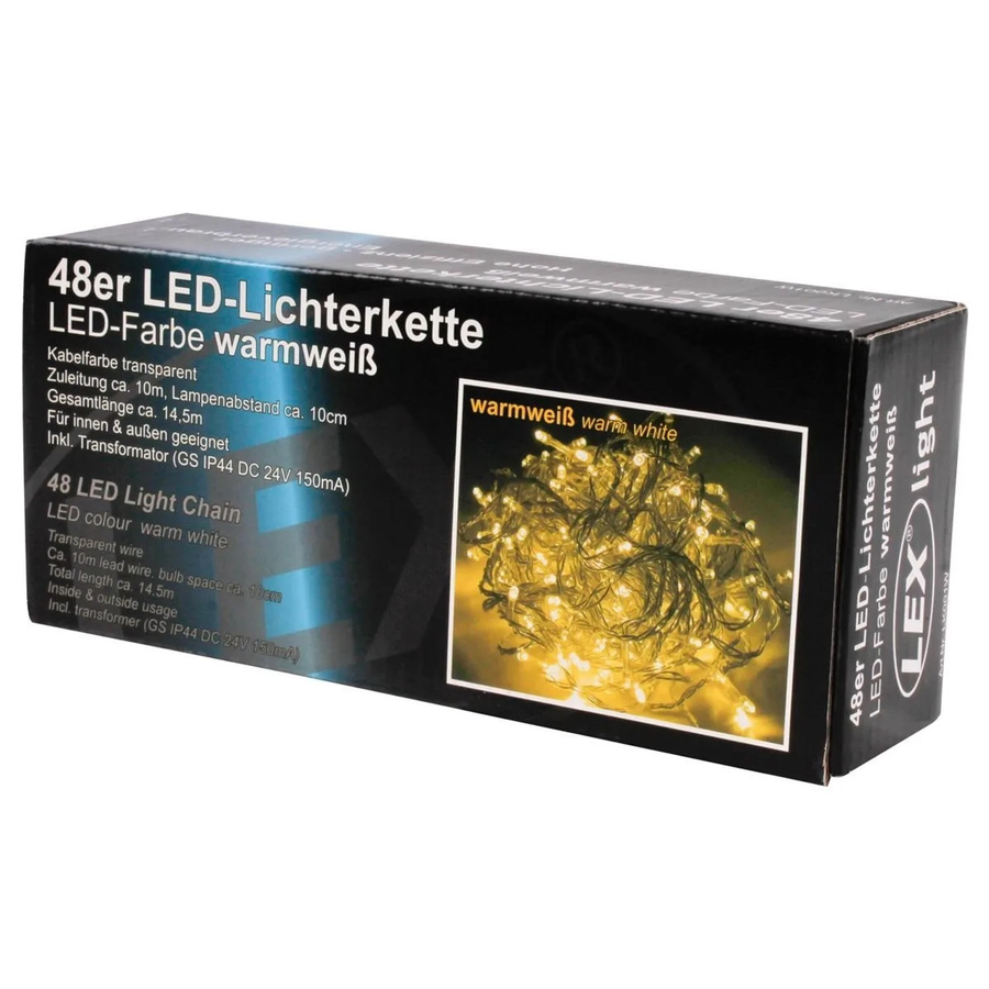 Lex LED Lichterkette mit 48 Leuchten in Warmweiß für Innen und Außen - Bild 2