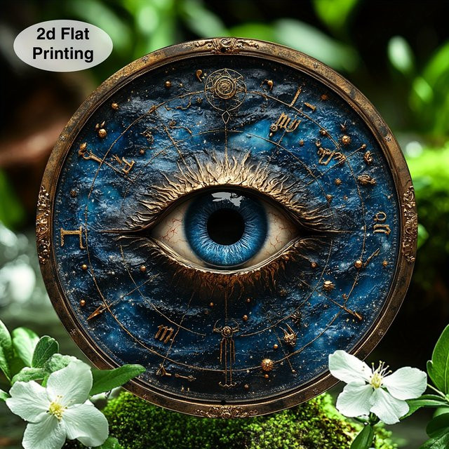 Potdemiel Rundes Metallschild mit Augenmotiv im Vintage-Stil, Durchmesser: 20 cm - Bild 1