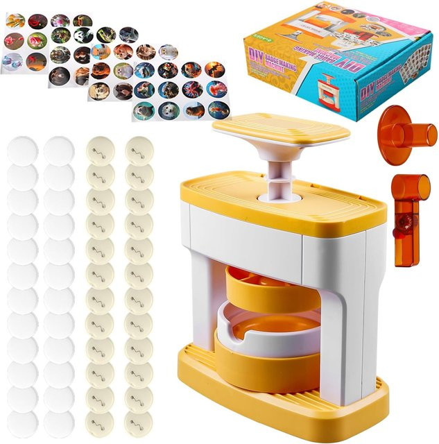Button-Maker-Maschine mit 48 Pins als DIY-Werkzeugset zum Erstellen individueller Badges mit Bildern und Texten - Bild 1